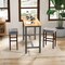 Costway Set of 2 Counter Height Bar Stools Saddle Kitchen Chairs with Wooden Legs